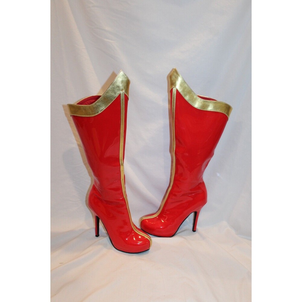 Ellie Hero Knee High Stiletto Heel Knee High Boots 517 Comet NEW RED GOLD SZ 6